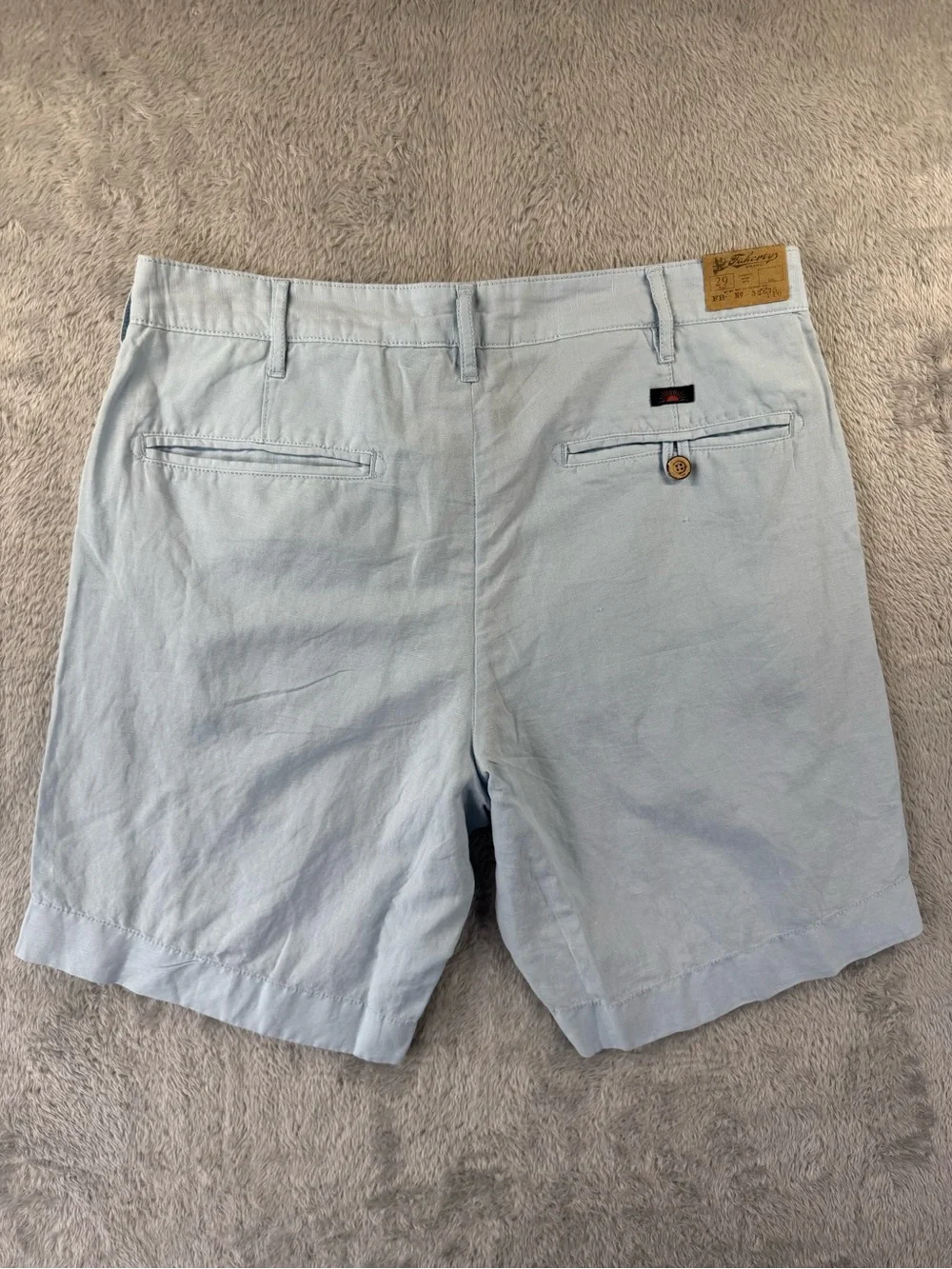 NWT Faherty Malibu Shorts Men’s 29 Light Blue Linen Cotton 9” Inseam
